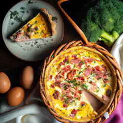 Une image de Quiche Bretonne: Jambon, Brocoli et Crème Fraîche - image générée par IA (DALL-E)