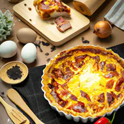 Une image de Quiche savoyarde revisité : La recette gourmande à base de pâte à pizza - image générée par IA (DALL-E)