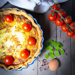 Une image de Quiche aux saveurs de la Provence : Recette de la tarte salée aux tomates et au gruyère - image générée par IA (DALL-E)