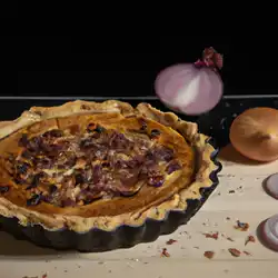 Une image de Quiche Lorraine Simplissime aux Oignons Croustillants - image générée par IA (DALL-E)