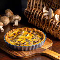 Une image de Quiche Champignon-Mozzarella du Sud-Ouest - image générée par IA (DALL-E)