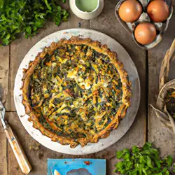 Une image de Quiche Chèvre-Epinard Thon : la Recette Bretonne - image générée par IA (DALL-E)