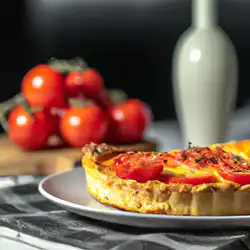 Une image de Quiche Pizza-Tomate de la Provence - image générée par IA (DALL-E)