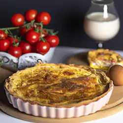 Une image de Quiche Savoyarde à la Tomate et aux Oignons - image générée par IA (DALL-E)