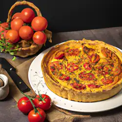 Une image de Quiche Pizza-Tomate de Provence - image générée par IA (DALL-E)