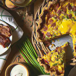 Une image de Quiche du Sud-Ouest à la Saucisse et aux Légumes - image générée par IA (DALL-E)