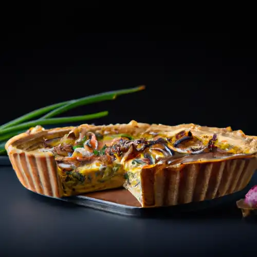 Une image de Quiche de Bourgogne aux Poireaux et Boeuf Haché - image générée par IA (DALL-E)