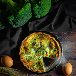 Une image de Quiche de Savoie aux brocolis et reblochon - image générée par IA (DALL-E)