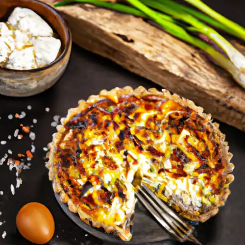 Une image de Quiche aux Poireaux, Emmental et Fromage de Chèvre : La Recette de Savoie - image générée par IA (DALL-E)