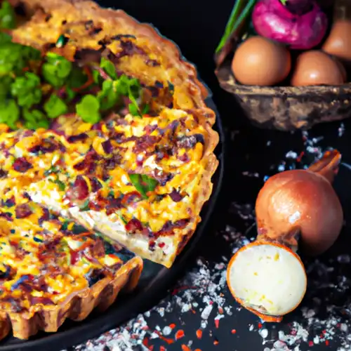 Une image de Quiche Provençale aux Lardons et Mozzarella - image générée par IA (DALL-E)